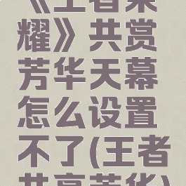 《王者荣耀》共赏芳华天幕怎么设置不了(王者共享芳华)