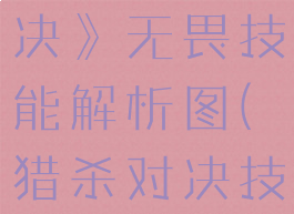 《猎杀:对决》无畏技能解析图(猎杀对决技能)