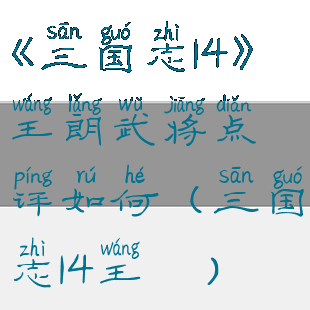 《三国志14》王朗武将点评如何(三国志14王濬)