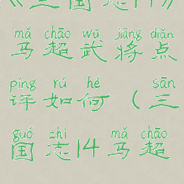 《三国志14》马超武将点评如何(三国志14马超)