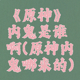 《原神》内鬼是谁啊(原神内鬼哪来的)