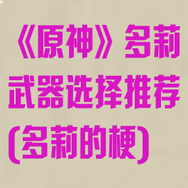 《原神》多莉武器选择推荐(多莉的梗)