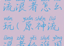 《原神》流浪者怎么玩(原神流浪者给谁用)