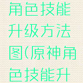 《原神》角色技能升级方法图(原神角色技能升级机制)