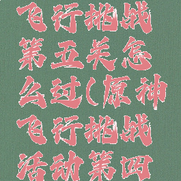 《原神》飞行挑战第五关怎么过(原神飞行挑战活动第四关视频)