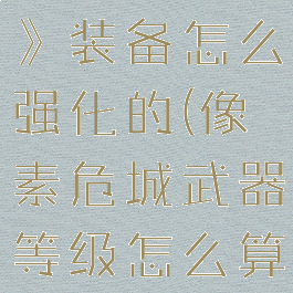 《像素危城》装备怎么强化的(像素危城武器等级怎么算)