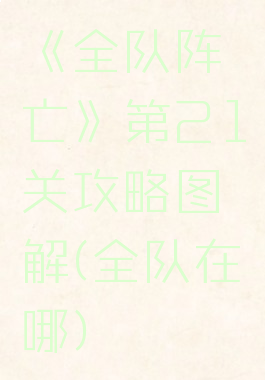 《全队阵亡》第21关攻略图解(全队在哪)