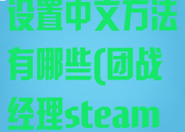 《团战经理》设置中文方法有哪些(团战经理steam中文)