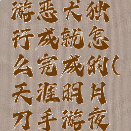 《天涯明月刀》手游恶犬独行成就怎么完成的(天涯明月刀手游夜探皇宫恶犬独行)