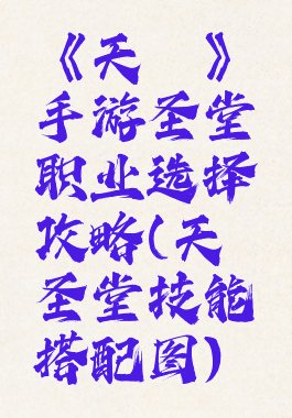 《天谕》手游圣堂职业选择攻略(天谕圣堂技能搭配图)