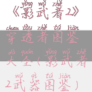 《影武者2》穿透者图鉴大全(影武者2武器图鉴)