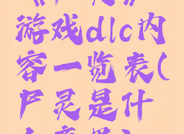 《尸灵》游戏dlc内容一览表(尸灵是什么意思)