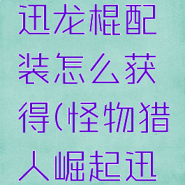 《怪物猎人:崛起》迅龙棍配装怎么获得(怪物猎人崛起迅龙武器衍生)