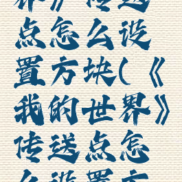 《我的世界》传送点怎么设置方块(《我的世界》传送点怎么设置方块位置)