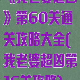 《我老婆超凶》第60关通关攻略大全(我老婆超凶第16关攻略)