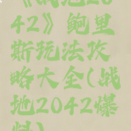 《战地2042》鲍里斯玩法攻略大全(战地2042爆料)