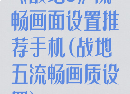 《战地5》流畅画面设置推荐手机(战地五流畅画质设置)