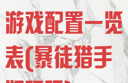 《暴徒猎手》游戏配置一览表(暴徒猎手好玩吗)