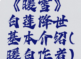 《暖雪》白莲降世基本介绍(暖白作者)