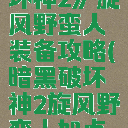 《暗黑破坏神2》旋风野蛮人装备攻略(暗黑破坏神2旋风野蛮人加点和技能)