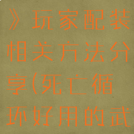 《死亡循环》玩家配装相关方法分享(死亡循环好用的武器)