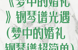 《梦中的婚礼》钢琴谱光遇(梦中的婚礼钢琴谱超简单)