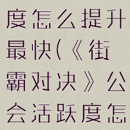 《街霸对决》公会活跃度怎么提升最快(《街霸对决》公会活跃度怎么提升最快)
