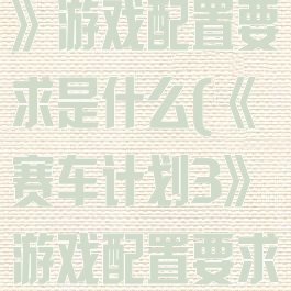 《赛车计划3》游戏配置要求是什么(《赛车计划3》游戏配置要求是什么呢)