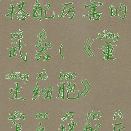 《重生细胞》怎么搭配厉害的武器(《重生细胞》怎么搭配厉害的武器装备)