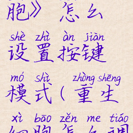 《重生细胞》怎么设置按键模式(重生细胞怎么调按键)