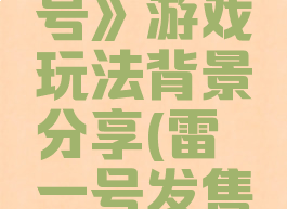 《雷霆一号》游戏玩法背景分享(雷霆一号发售时间)