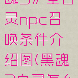 《黑暗之魂3》全白灵npc召唤条件介绍图(黑魂3白灵怎么召唤)