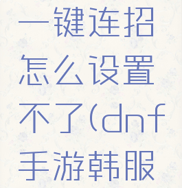 《dnf手游》韩服一键连招怎么设置不了(dnf手游韩服叫什么名字)
