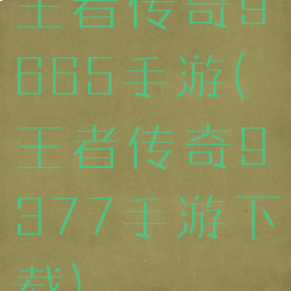 王者传奇9665手游(王者传奇9377手游下载)