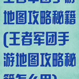 王者军团手游地图攻略秘籍(王者军团手游地图攻略秘籍怎么用)