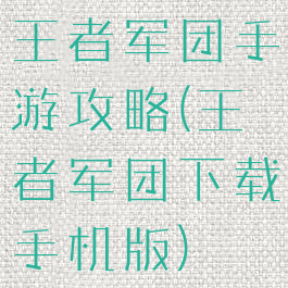 王者军团手游攻略(王者军团下载手机版)
