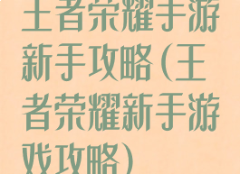 王者荣耀手游新手攻略(王者荣耀新手游戏攻略)