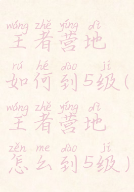 王者营地如何到5级(王者营地怎么到5级)