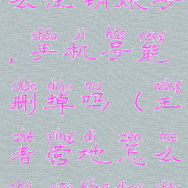 王者营地怎么注销账号,手机号能删掉吗(王者营地怎么注销绑定手机号)