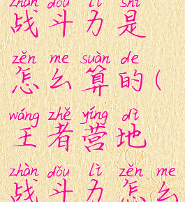 王者营地战斗力是怎么算的(王者营地战斗力怎么算法)