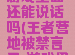 王者营地被禁言了,游戏里面还能说话吗(王者营地被禁言了,游戏里面还能说话吗)