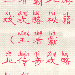 王者霸业游戏攻略秘籍(王者霸业传奇攻略汇总)