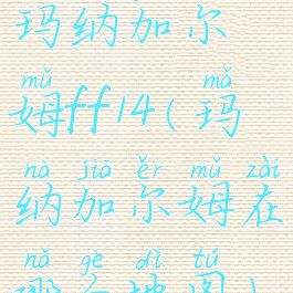 玛纳加尔姆ff14(玛纳加尔姆在哪个地图)