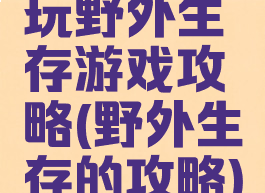 玩野外生存游戏攻略(野外生存的攻略)