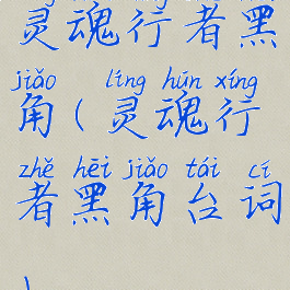 灵魂行者黑角(灵魂行者黑角台词)