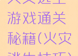 火灾逃生游戏通关秘籍(火灾逃生技巧)