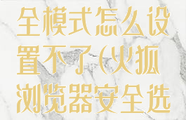 火狐浏览器安全模式怎么设置不了(火狐浏览器安全选项怎么设置)