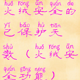 火绒安全的已保护天数(火绒安全功能)