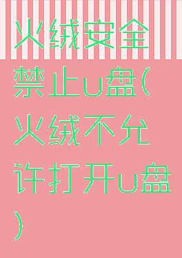 火绒安全禁止u盘(火绒不允许打开u盘)
