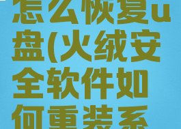 火绒安全怎么恢复u盘(火绒安全软件如何重装系统)